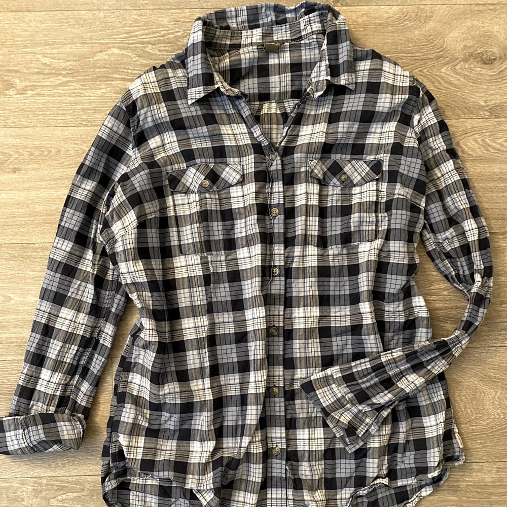 Eddie Bauer XLT Lightweight Flannel Print Button Up